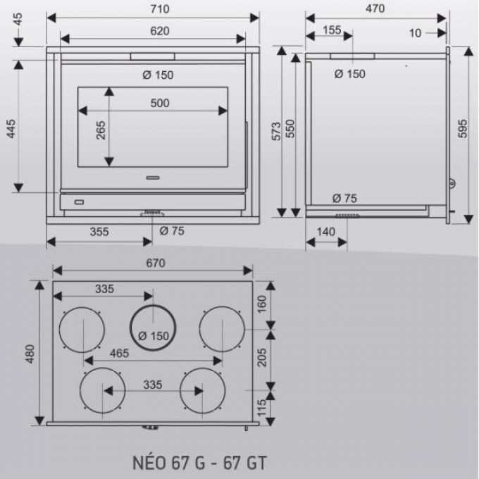Insert - Foyer à bois foyer/insert SUPRA - NEO67G