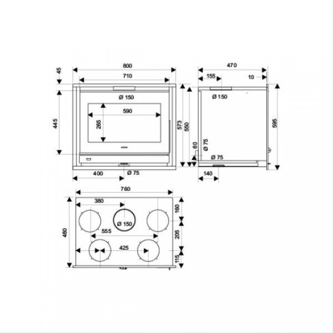 Insert - Foyer à bois foyer/insert SUPRA - NEO76169E