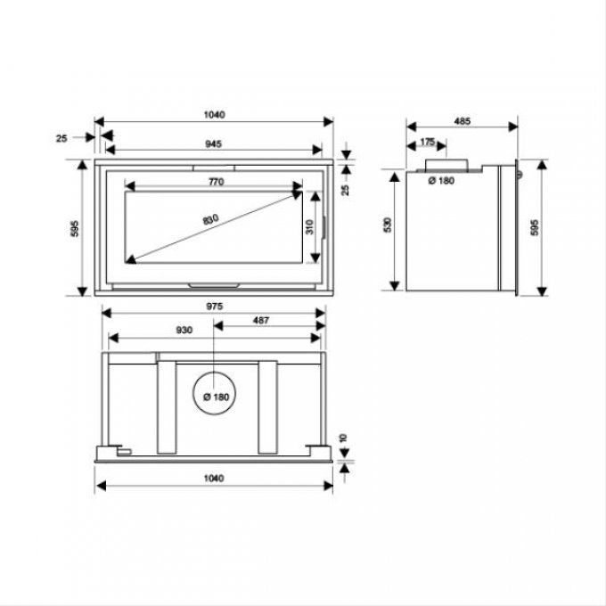 Insert - Foyer à bois foyer/insert SUPRA - NEO100