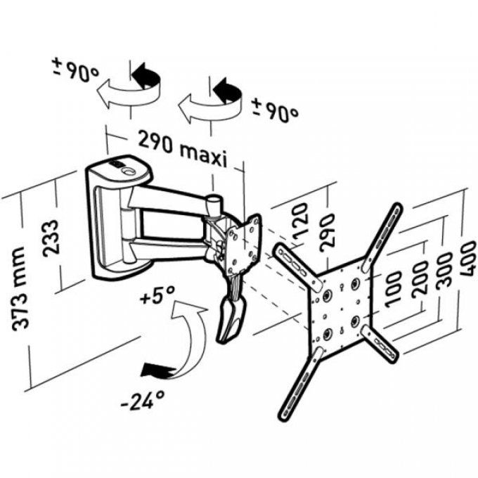 Support mural inclinable / orientable ERARD - 002560