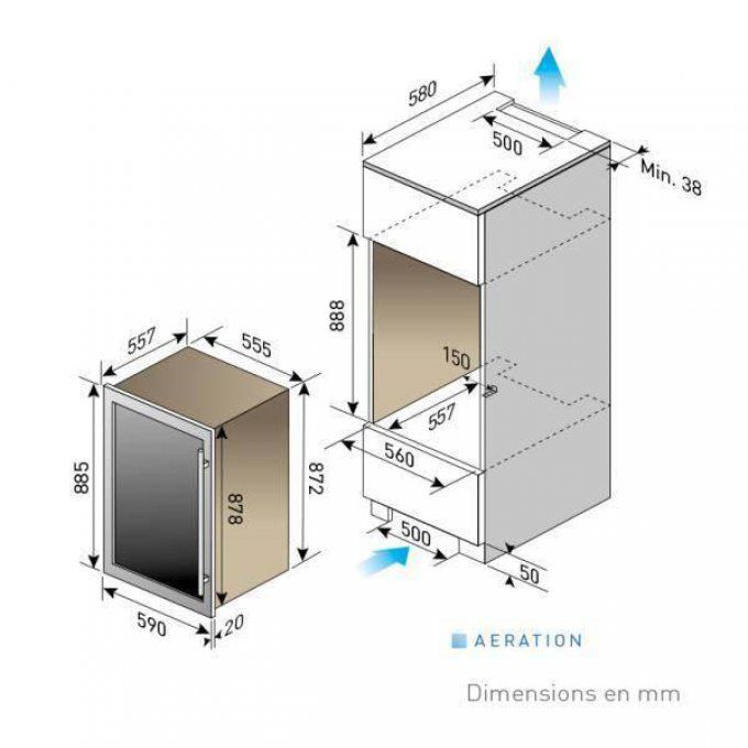Cave à vin encastrable multizones LE CHAI - LB555