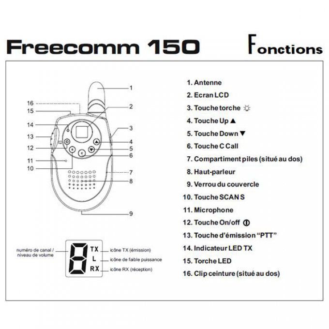 Talkie-Walkie PRESIDENT ELECTRONICS - FREECOMM150