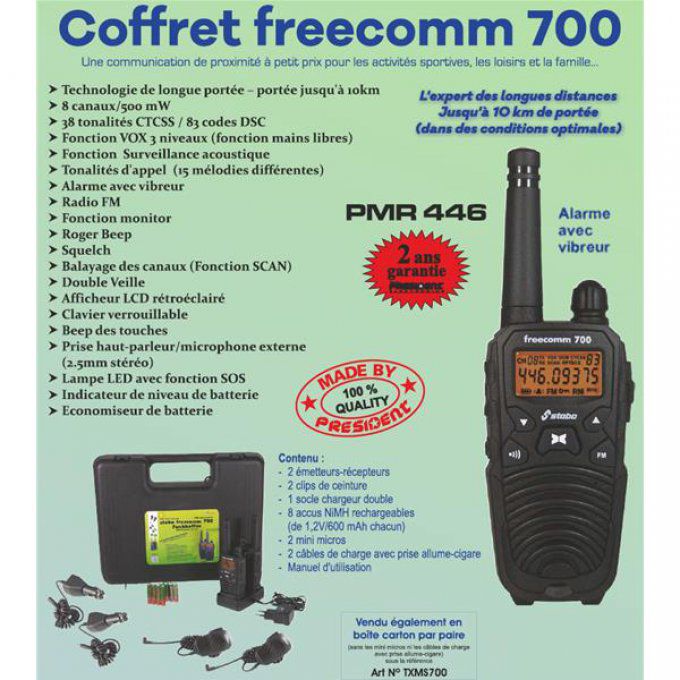 Talkie-Walkie PRESIDENT ELECTRONICS - COFFREECOMM700