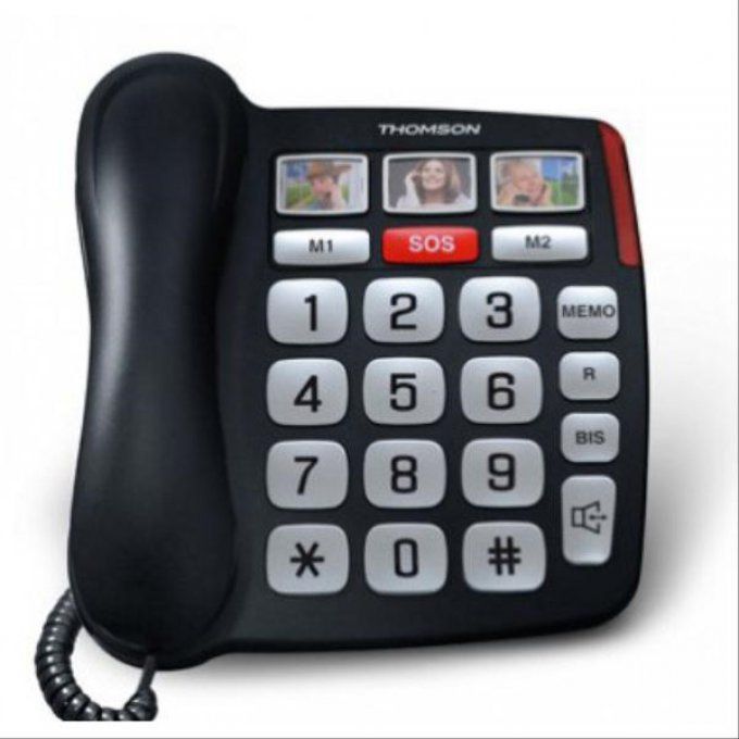 Téléphone résidentiel sans répondeur THOMSON - TH520FBLK