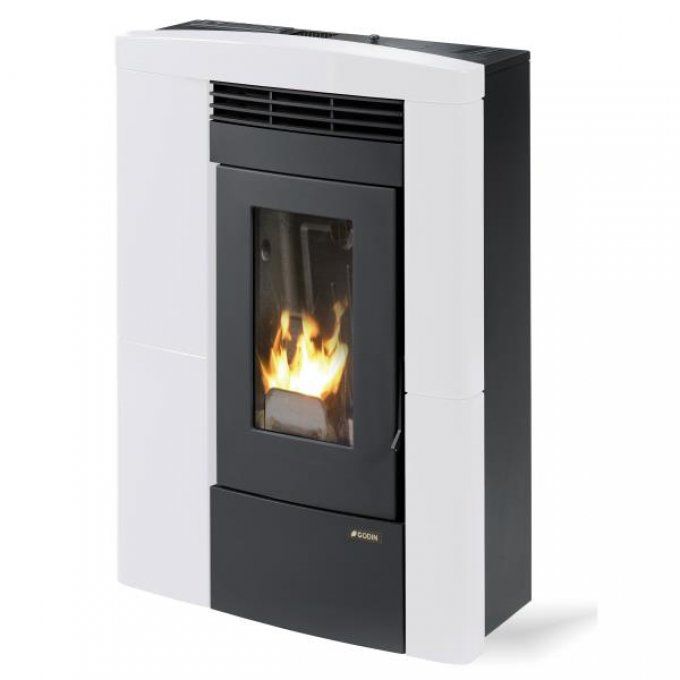 Poêle à granulés électronique GODIN - 490014BLANC