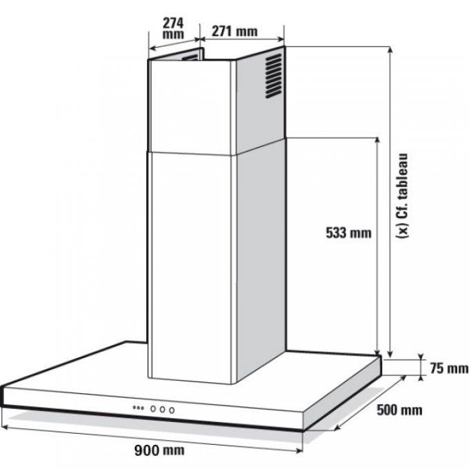 Hotte décorative murale SAUTER - SHB4912X