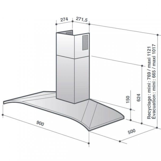 Hotte décorative murale DE DIETRICH - DHR7941B