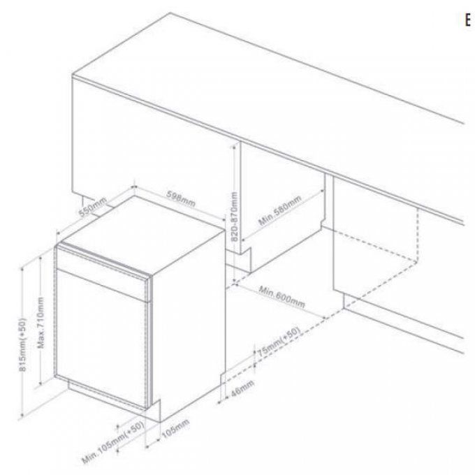 Lave-vaisselle Tout-intégrable BRANDT - VH1704J