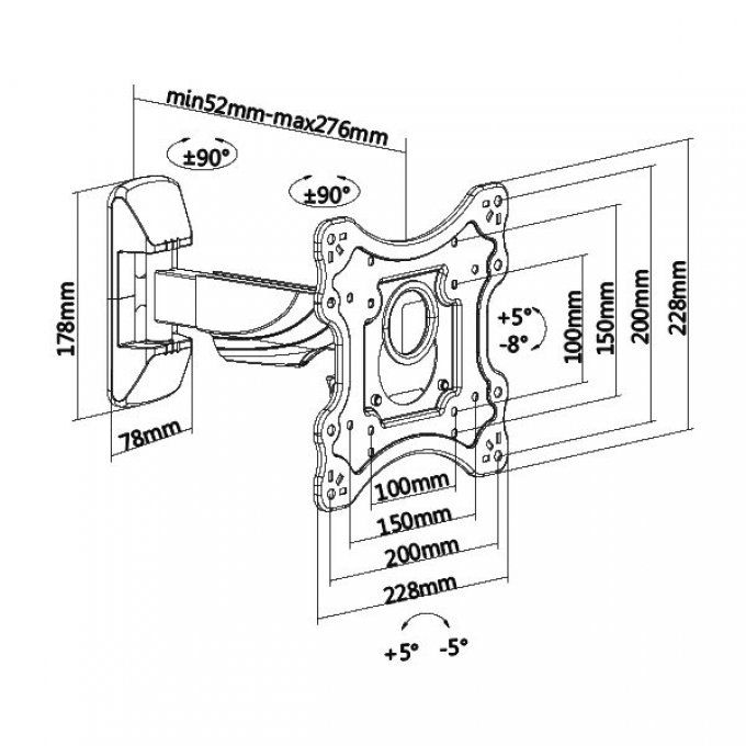 Support mural inclinable / orientable MBG FRANCE - H2342/2A