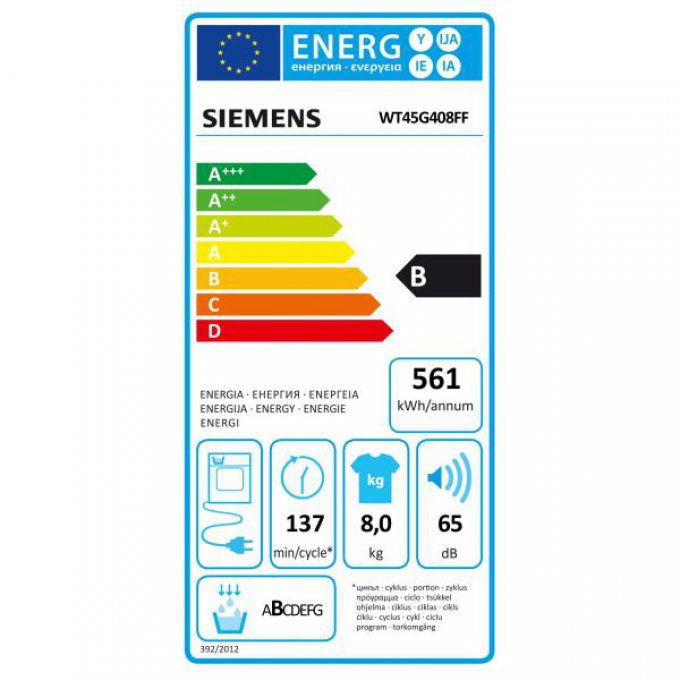 Sèche-linge frontal SIEMENS - WT45G408FF