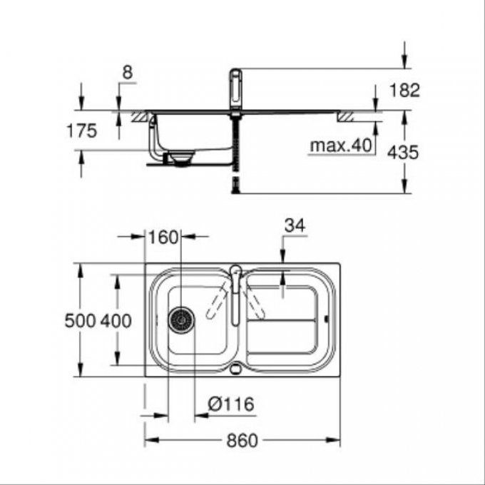 Packs évier + mitigeur 1 cuve GROHE - 31565SD0