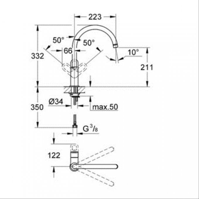 Mitigeur sans douchette GROHE - 31368000