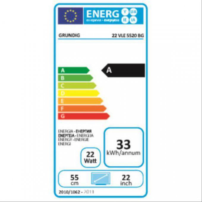 Téléviseur écran plat GRUNDIG - 22VLE5520BG