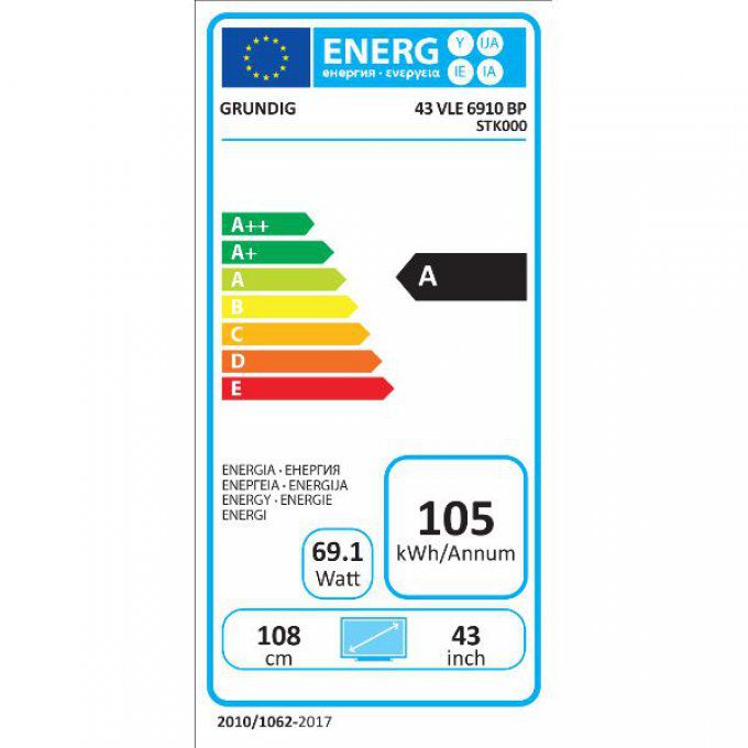 Téléviseur écran plat GRUNDIG - 43VLE6910BP