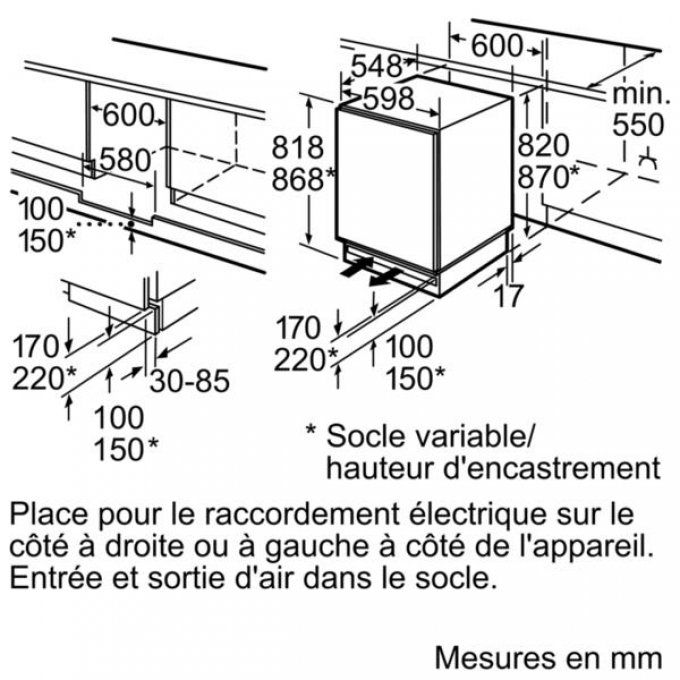 FRIGO ENCASTRABLE - BOSCH - KUR15A60
