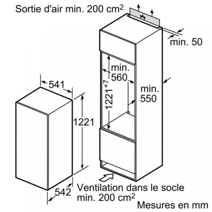 FRIGO ENCASTRABLE - BOSCH - KIL24X30