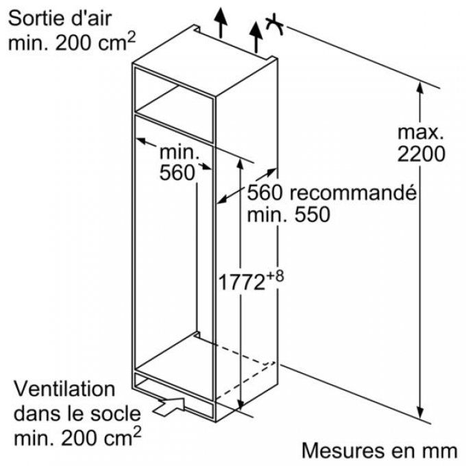 FRIGO ENCASTRABLE - BOSCH - KIL82VS30