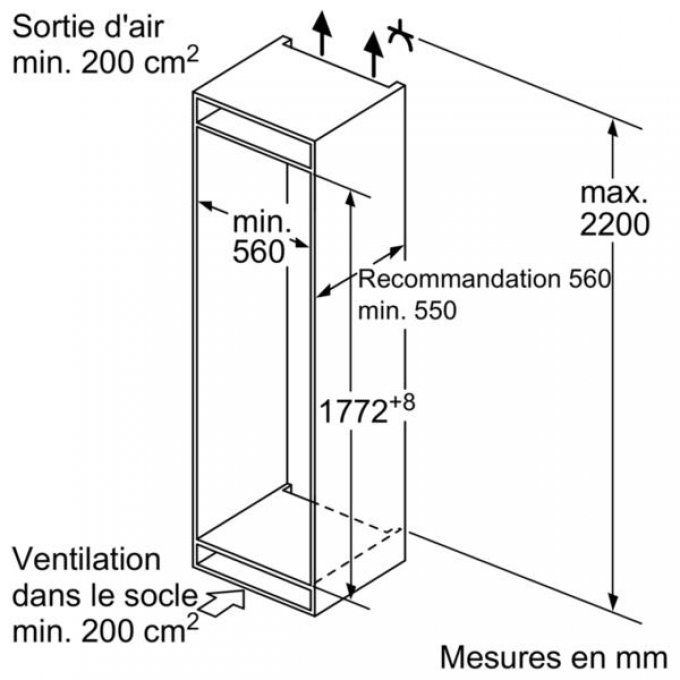 CONGELATEUR INTEGRABLE - BOSCH - GIN81AE30