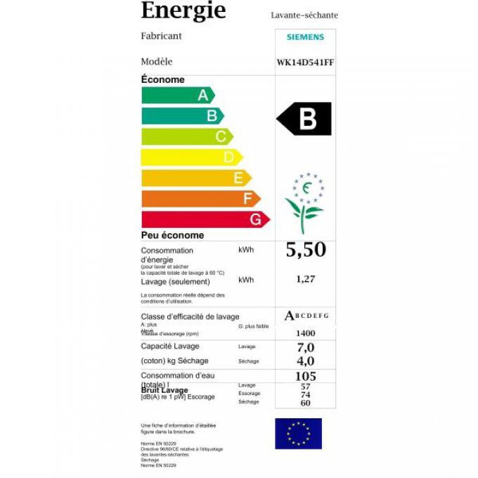 Lave-linge Tout-intégrable SIEMENS - WK14D541FF