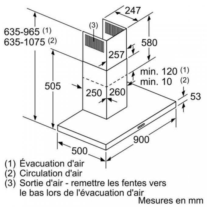 Hotte décorative murale BOSCH - DWB94BC50