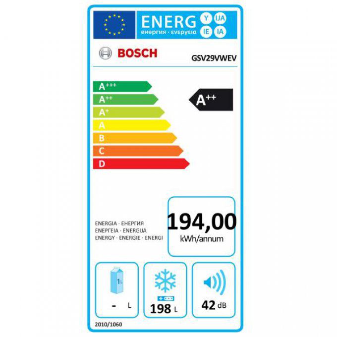 Congélateur armoire froid statique BOSCH - GSV29VWEV