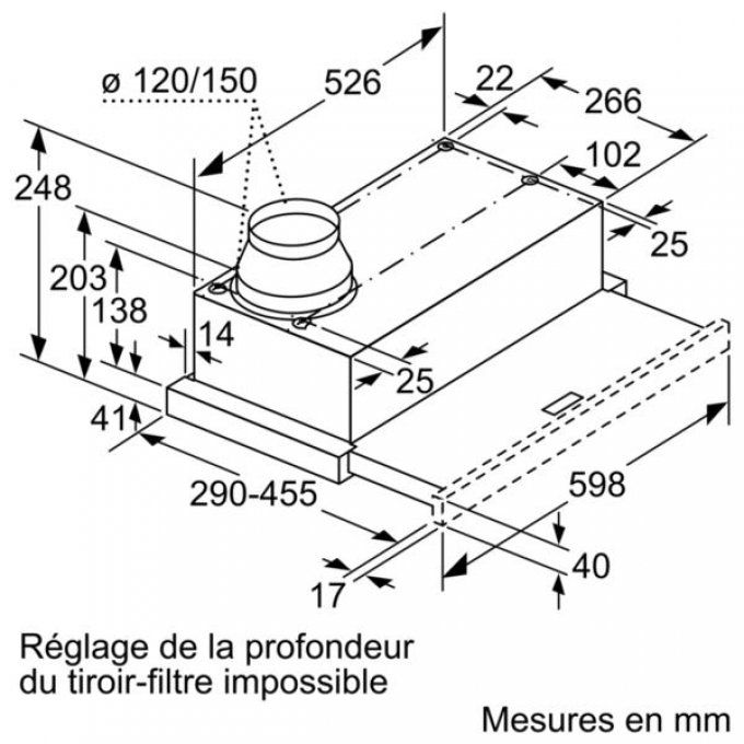 Hotte télescopique VIVA - VVA61F251