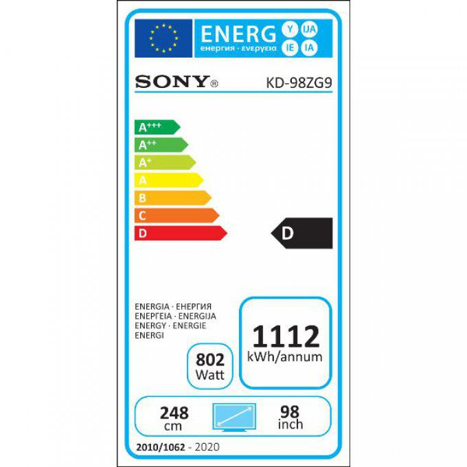 Téléviseur 8K écran plat SONY - KD98ZG9B