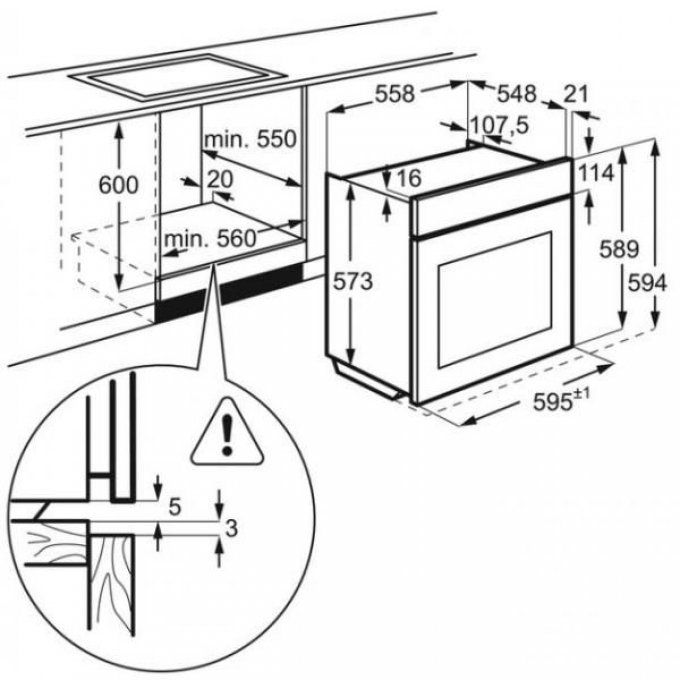 FOUR ENCASTRABLE - ELECTROLUX - EOC3485AOX