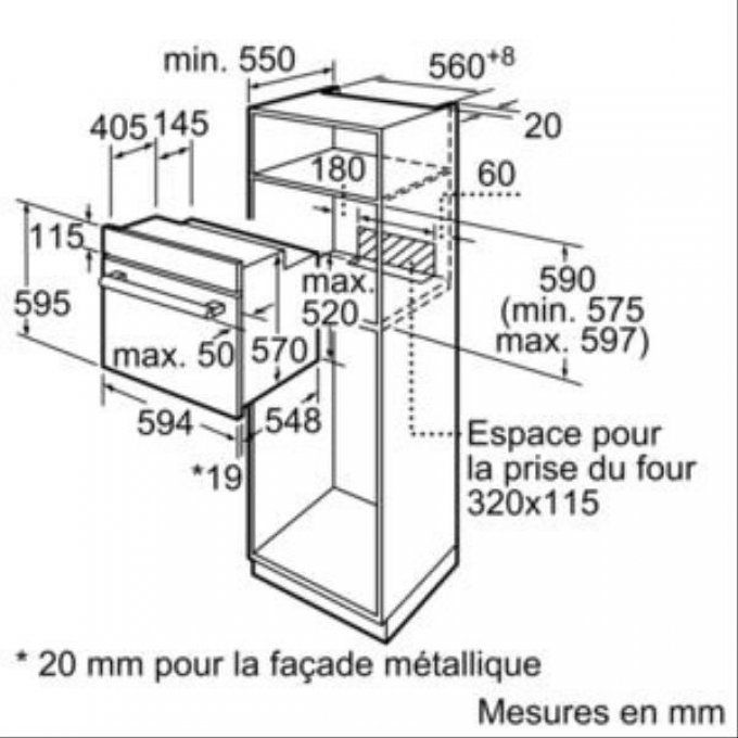FOUR ENCASTRABLE - BOSCH - HBF174EA0 