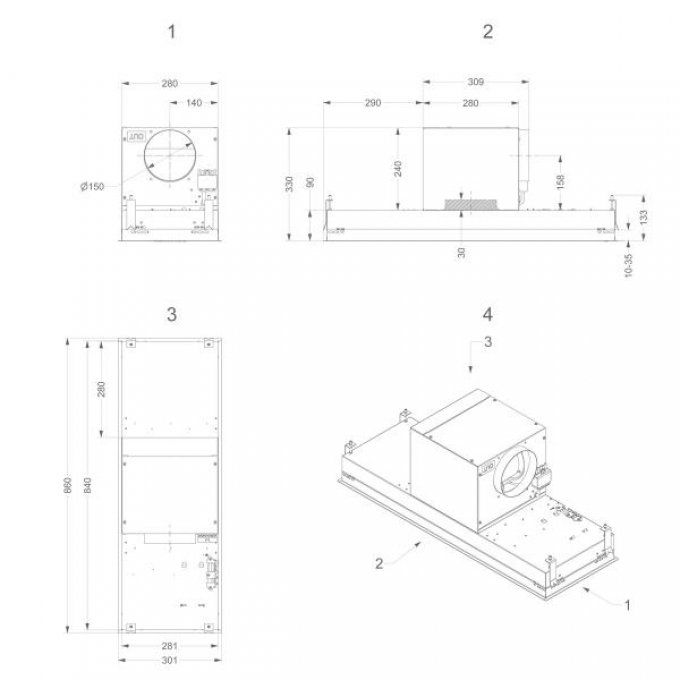 Groupe filtrant plafonnier avec moteur NOVY - D820