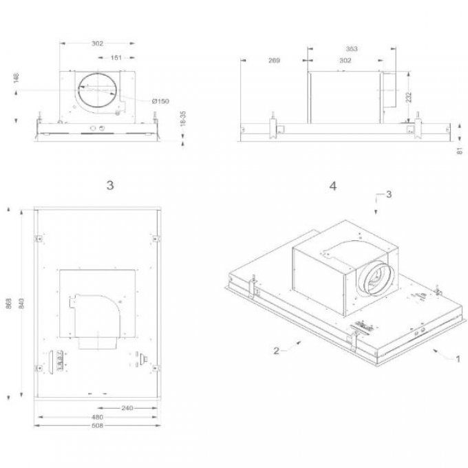 Groupe filtrant plafonnier avec moteur NOVY - D6830