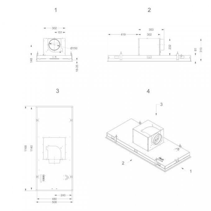 Groupe filtrant plafonnier avec moteur NOVY - D6840