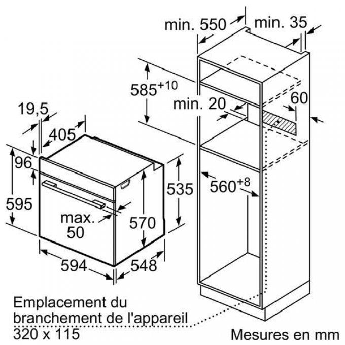 FOUR ENCASTRABLE - BOSCH - HBA553BA0 