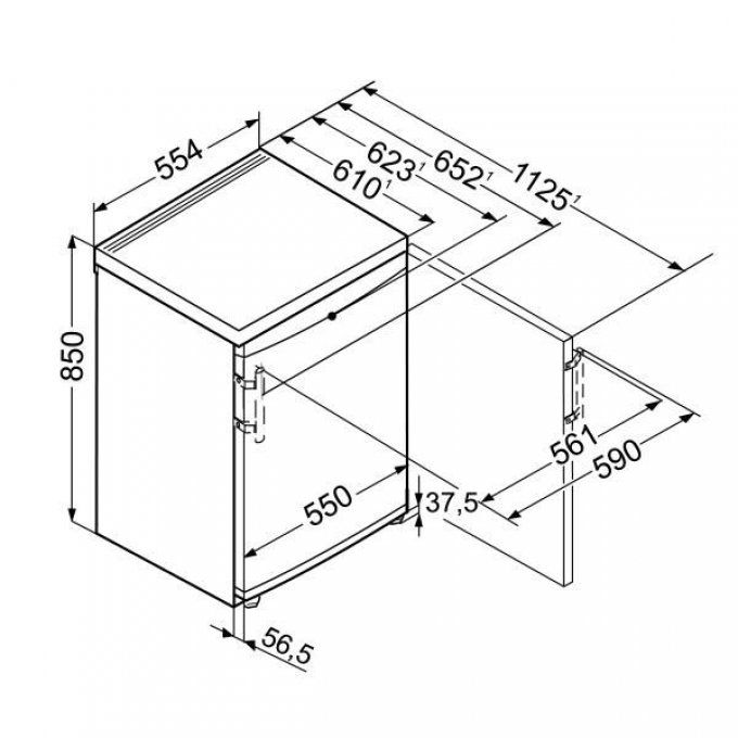 Réfrigérateur table top Tout utile LIEBHERR - KTS166