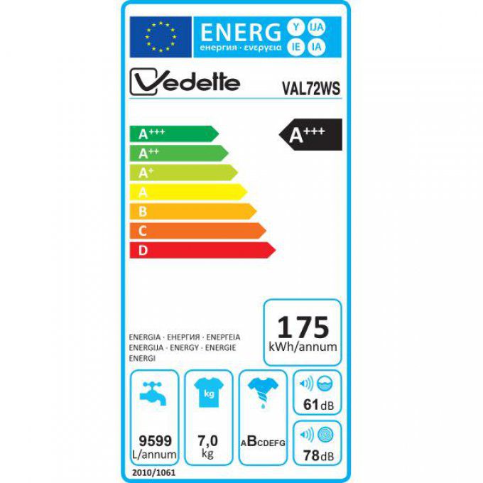 Lave-linge frontal VEDETTE - VAL72WS