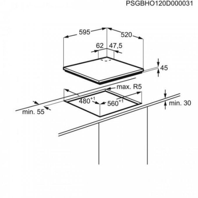 PLAQUE DE CUISSON - ELECTROLUX - EGT6343LOK