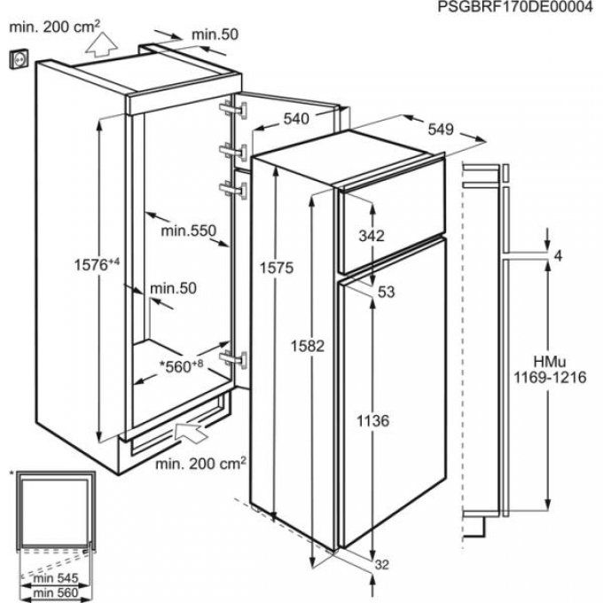 FRIGO ENCASTRABLE - ELECTROLUX - EJN2710AOW