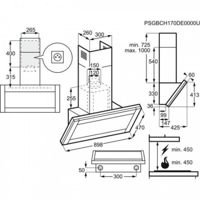 Hotte décorative murale AEG - X79264MV10