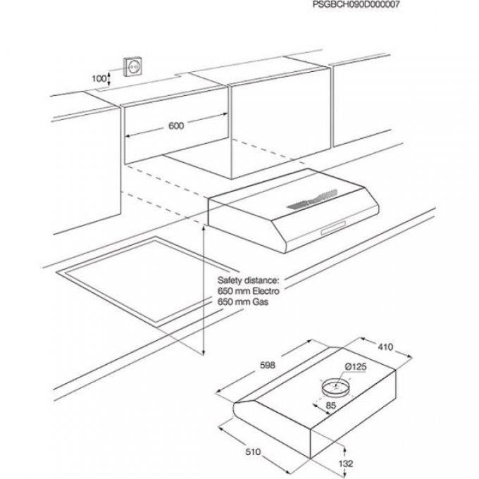 Hotte visière ELECTROLUX - EFU216K