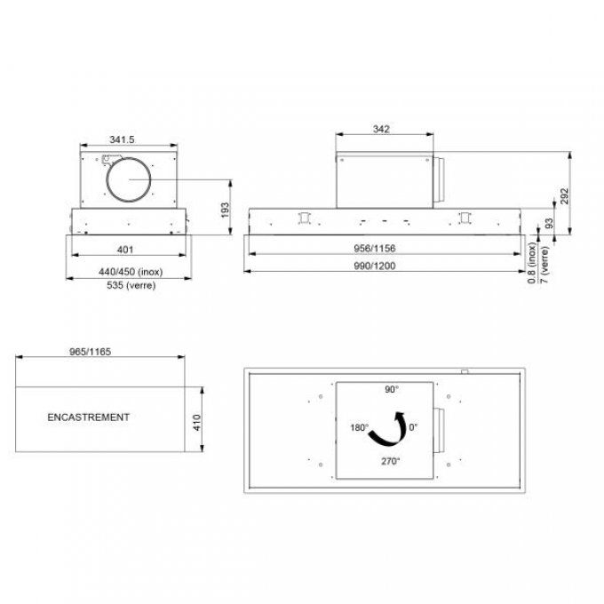 HOTTE PLAFOND 100CM CONFIDENCE 1000 INOX
