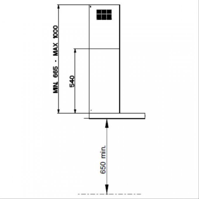 HOTTE 90CM BALTIC 900 INOX 650 M3H