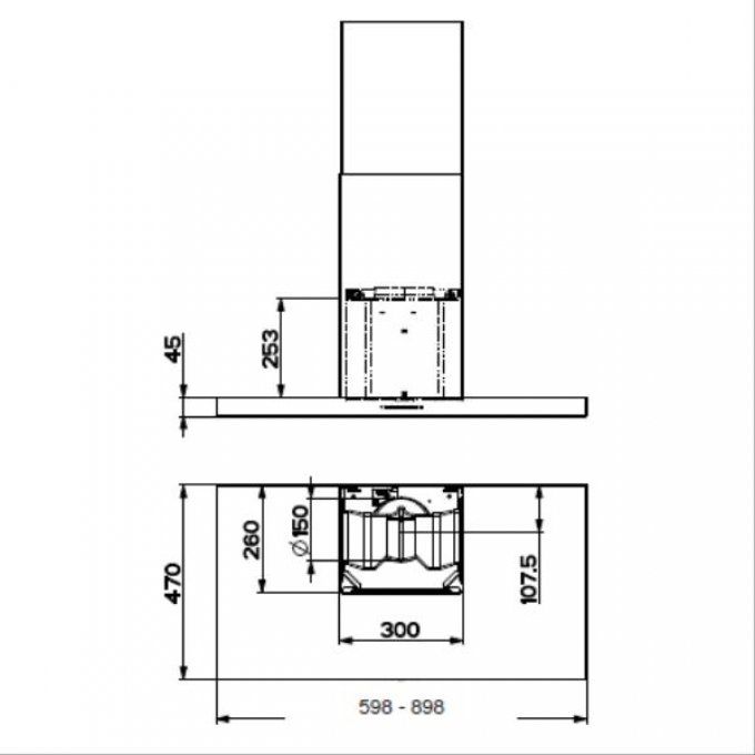 HOTTE 90CM BALTIC 900 INOX 650 M3H