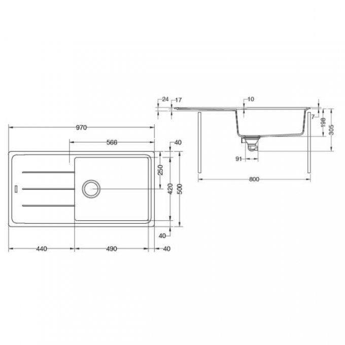 Packs évier + mitigeur 1 cuve FRANKE - 491761