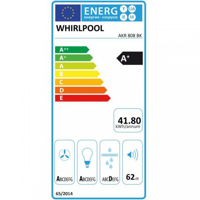 Hotte décorative murale WHIRLPOOL - AKR808BK