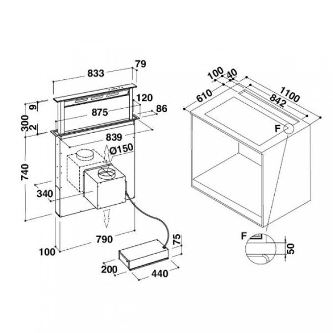 Hotte plan de travail KITCHENAID - KEBDS90020