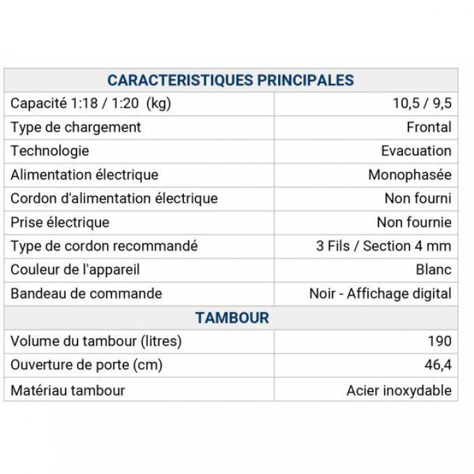 Buanderie sèche-linge WHIRLPOOL SEMI PRO - MDE28PNCGW