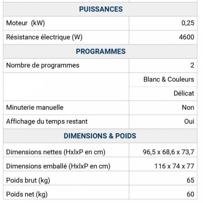 Buanderie sèche-linge WHIRLPOOL SEMI PRO - MDE28PNCGW