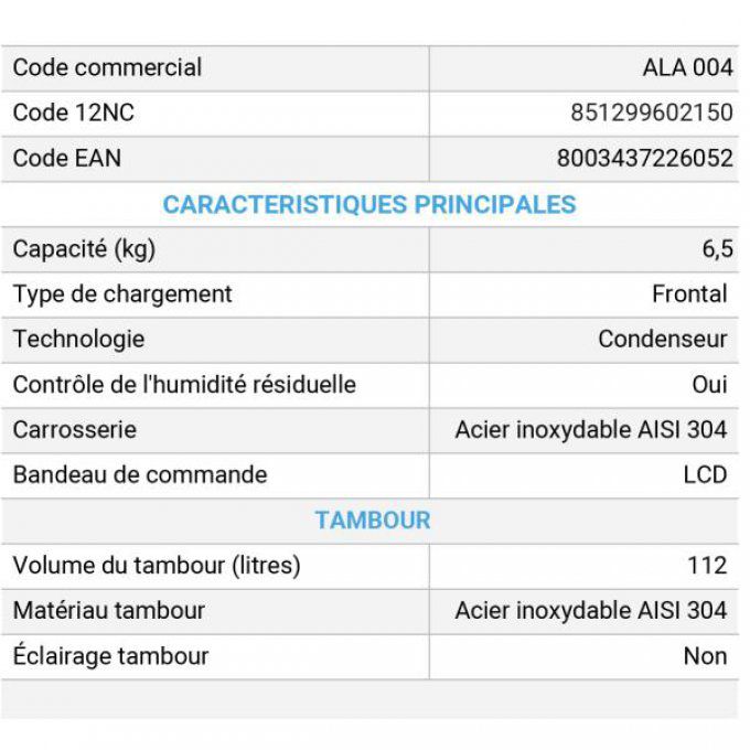 Buanderie sèche-linge WHIRLPOOL SEMI PRO - ALA004