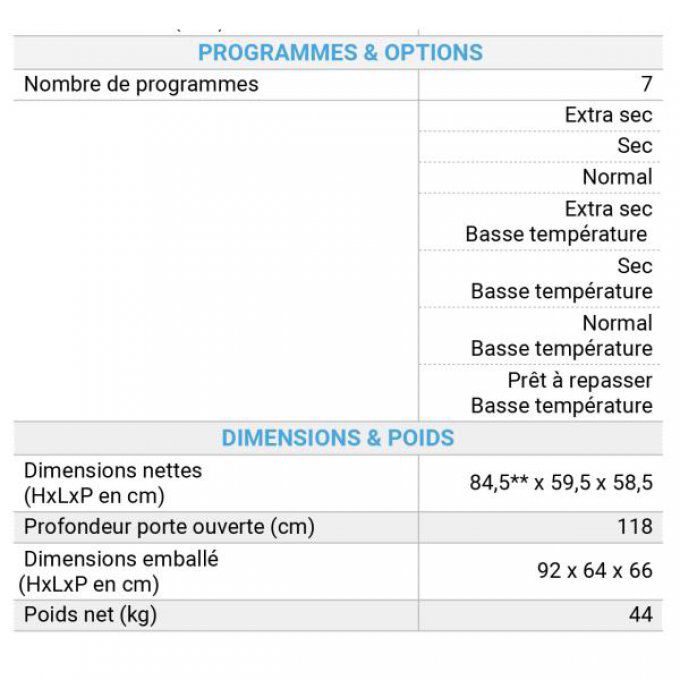 Buanderie sèche-linge WHIRLPOOL SEMI PRO - ALA004