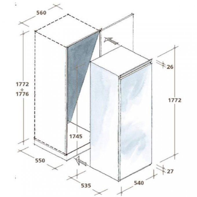 FRIGO ENCASTRABLE - CANDY - CFLO3550E/1